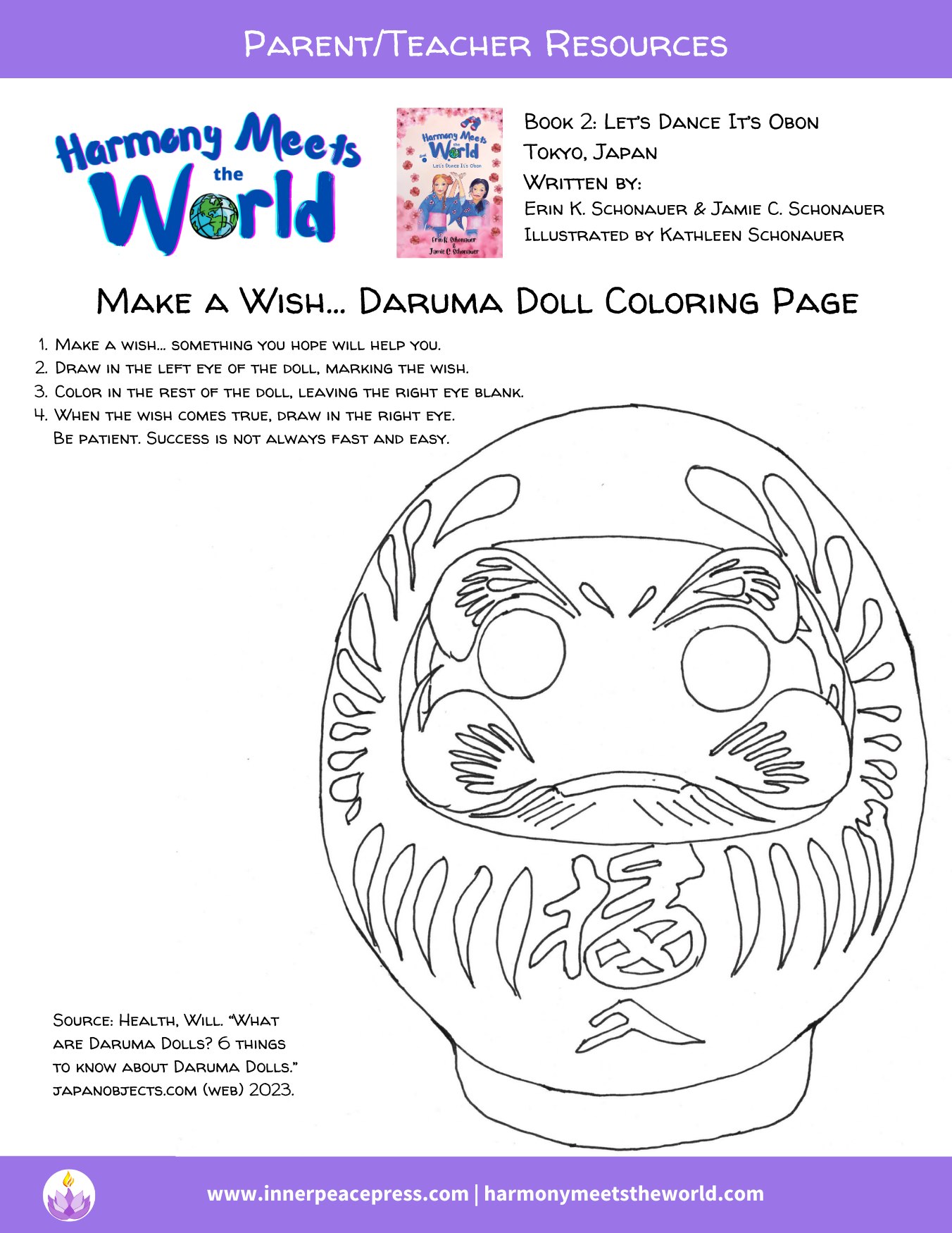 Daruma Doll Coloring Page